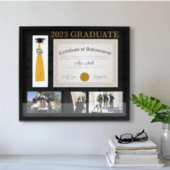 Black 2023 Graduate Plastic Diploma, Photo & Tassel Frame, 18.25in X 15.75in