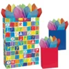Happy Birthday Squares Gift Bag Kit, 4pc