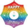 Rainbow Happy Birthday Cupcake Dangler Foil & Plastic Balloon, 33in - Doo-Dad