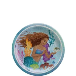 Prismatic The Little Mermaid Paper Dessert Plates, 7in, 8ct - Movie 2023