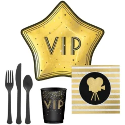 VIP Star Tableware Kit For 20 Guests - Awards Night