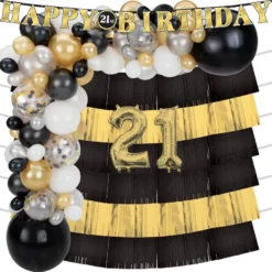 Better With Age 21st Birthday Backdrop Kit, 75pc