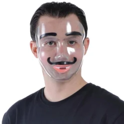 Transparent Disguise Mask, 1ct - Doll Eyes, Grin, Makeup Or Mustache -Party Supply Store 9991 03