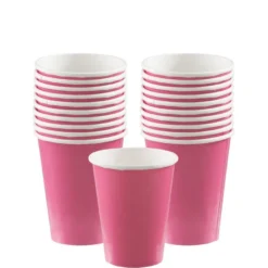 Bright Pink Paper Cups 20ct