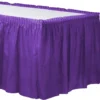 Purple Plastic Table Skirt, 21ft X 29in