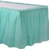 Robin's Egg Blue Plastic Table Skirt, 21ft X 29in