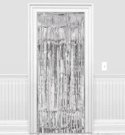 Silver Foil Fringe Doorway Curtain, 3ft X 8ft