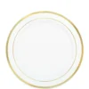 White Gold-Trimmed Premium Plastic Lunch Plates 20ct