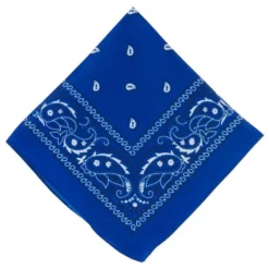 Blue Paisley Bandana, 20in X 20in