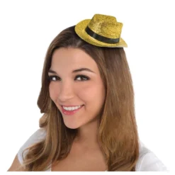 Gold Glitter Mini Cowboy Hat