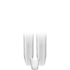 CLEAR Plastic Shot Glasses, 2oz, 100ct