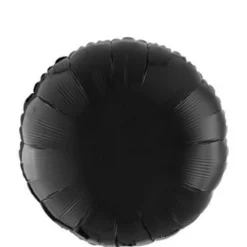 Black Round Balloon, 18in