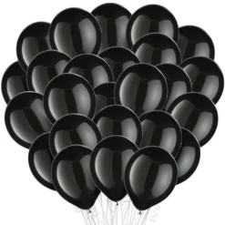 100ct, 12in, Black Balloons