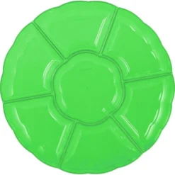 Kiwi Green Plastic Scalloped Sectional Platter
