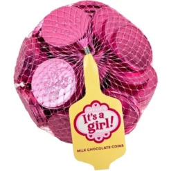 Pink It's A Girl Chocolate Coins 72pc