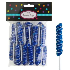 Royal Blue Twisty Lollipops 20pc