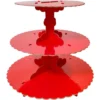 Red 3-Tiered Cardboard Cupcake Stand, 11.5in X 14.25in