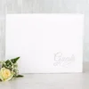 White Guest Book 6 1/8in X 8 1/8in