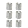 Glitter Silver Votive Flameless LED Candles 6ct