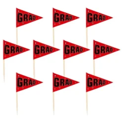 Red Graduation Flag Picks 36ct