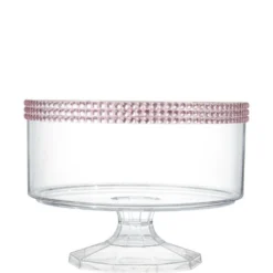 Small Pink Rhinestone Clear Plastic Trifle Container