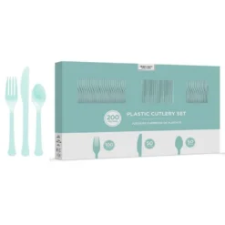 Robin's Egg Blue Paper Tableware Kit For 50 Guests -Party Supply Store C756782 robins egg blue 06