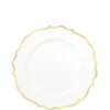 White Gold-Trimmed Ornate Premium Plastic Dessert Plates 20ct