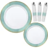 Premium Robin's Egg Blue Border & Gold Tableware Kit For 20 Guests
