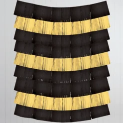 Black & Gold Fringe Banners 9ct