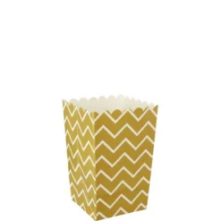 Mini Gold Chevron Popcorn Treat Boxes 6ct