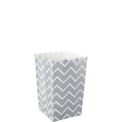 Mini Silver Chevron Popcorn Treat Boxes 6ct