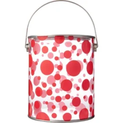 Large Red Polka Dot Plastic Favor Paint Can
