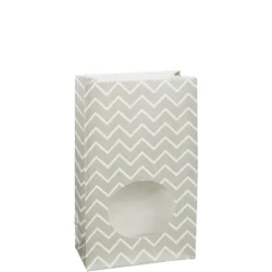 Medium Silver Chevron Paper Treat Bags With Seals 8ct