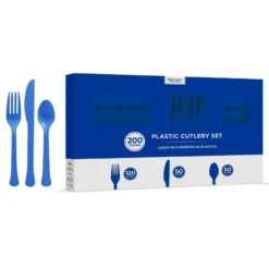Royal Blue Plastic Tableware Kit For 100 Guests -Party Supply Store C812483 royal blue 07