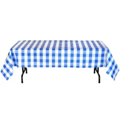 Blue & White Plaid Table Cover -Party Supply Store C827007 royal blue 03