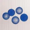 Royal Blue Mini Paper Fan Decorations, 6in, 5ct