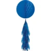 Royal Blue Honeycomb Ball Decoration With Tail, 11 1/2in X 27 1/2in