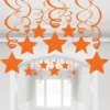 Orange Star Swirl Decorations, 30ct