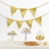 Personalized Gold Pennant Banner, 15ft