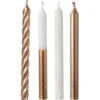 Metallic Rose Gold & White Birthday Candles 12ct