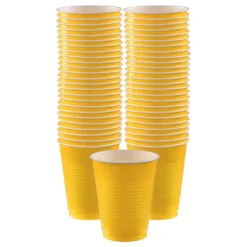 Yellow Plastic Cups, 16oz, 50ct