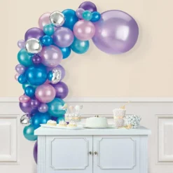 Air-Filled Cosmic Balloon Garland Kit - Blues, Pink & Purples