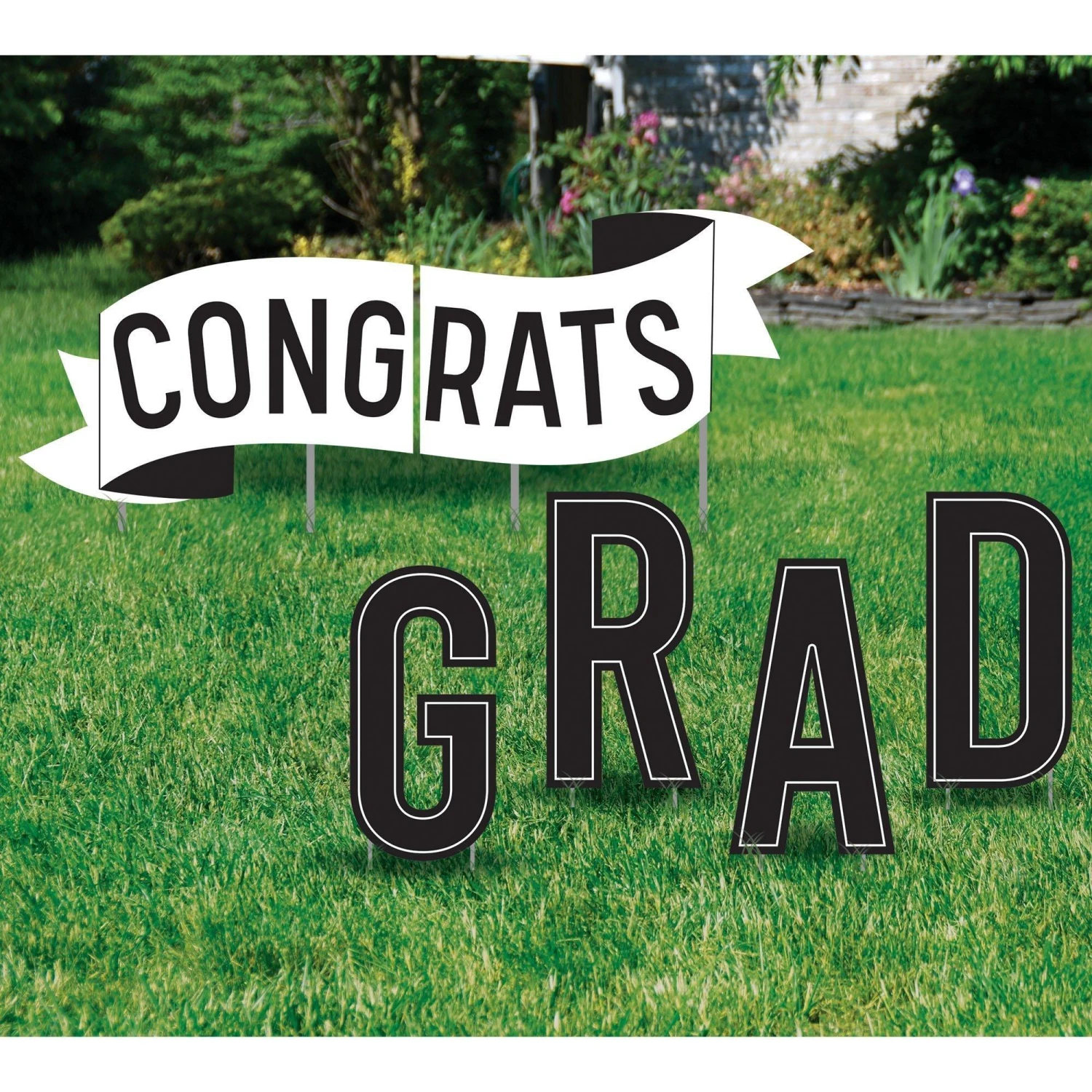 Blue Congrats Grad 2023 Graduation Outdoor Decorating Kit 5 Blue Congrats Grad 2023 Graduation Outdoor Decorating Kit - Image 5