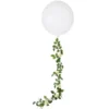1ct, 24in, White Latex Balloon With White Floral Tail