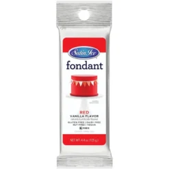 Red Satin Vanilla Fondant Icing, 4.4oz