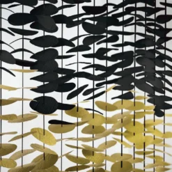 Black & Gold Tissue Circles Hanging Backdrop, 6ft X 8ft, 12pc