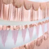 Multishape Rose Gold Fringe Paper Banners, 6ft, 6ct