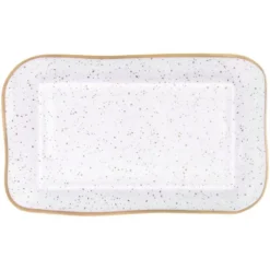 Gold Speckles Rectangular Melamine Platter, 18in X 11in