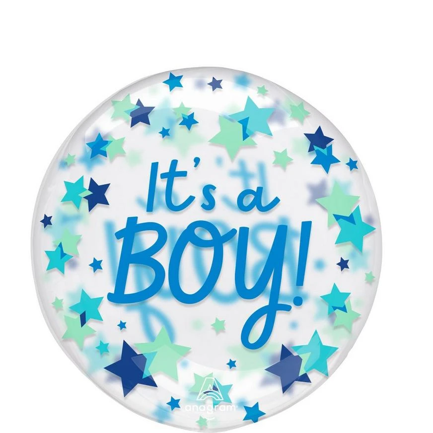 It's A Boy Stars Plastic Balloon, 18in - Clearz™ 1 It's A Boy Stars Plastic Balloon, 18in - Clearz™