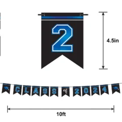 Blue Class Of 2023 Graduation Cardstock Pennant Banner, 12ft -Party Supply Store C953330 royal blue 02